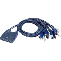 ATEN Switch KVM USB VGA/Audio cablato 4-porte (0,9 m, 1,2 m) blu, 9 m, 1,2 m), 2048 x 1536 Pixel, QXGA, 0,9 W, Blu