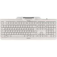 CHERRY KC 1000 SC tastiera Ufficio USB QWERTZ Tedesco Grigio bianco, Full-size (100%), Cablato, USB, QWERTZ, Grigio