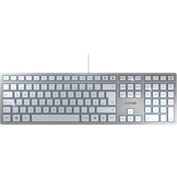 CHERRY KC 6000 SLIM tastiera USB QWERTZ Tedesco Argento argento, Full-size (100%), Cablato, USB, QWERTZ, Argento