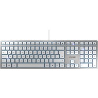 CHERRY KC 6000 SLIM tastiera Universale USB QWERTZ Tedesco Argento argento, Full-size (100%), Cablato, USB, QWERTZ, Argento