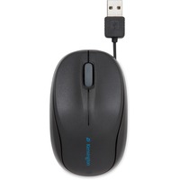 Kensington Mouse Pro Fit portatile con cavo riavvolgibile Nero, Ambidestro, Ottico, USB tipo A, 1000 DPI, Nero
