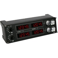 Logitech Flight Radio Panel Nero, Rosso, Argento USB 2.0 Simulazione di Volo Analogico/Digitale PC, Quadro portastrumenti Simulazione di Volo, PC, Analogico/Digitale, Cablato, USB 2.0, Nero, Rosso, Argento