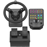 Logitech Heavy Equipment Bundle Nero USB 2.0 Sterzo + Pedali Analogico/Digitale PC, Set simulatore Nero/grigio, Sterzo + Pedali, PC, Analogico/Digitale, 900°, Cablato, USB 2.0