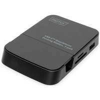 Digitus Docking station per smartphone USB-C™, 7 porte Nero, 7 porte, USB 2.0, USB 3.2 Gen 1 (3.1 Gen 1) Type-A, MicroSD (TransFlash), SD, SDHC, SDXC, 625 Mbit/s, Nero, Plastica