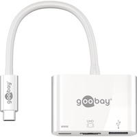 goobay 62104 hub di interfaccia USB tipo-C 5000 Mbit/s Bianco bianco, USB tipo-C, HDMI, USB 3.2 Gen 1 (3.1 Gen 1) Type-A, USB tipo-C, 5000 Mbit/s, 60 Hz, 3840 x 2160 Pixel, Bianco