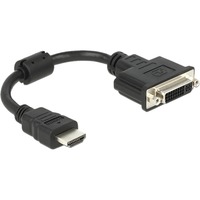 0.2m HDMI-DVI M/F 0,2 m HDMI tipo A (Standard) DVI-D Nero