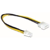 DeLOCK 0.3m P4/Molex 4-pin 0,3 m 0,3 m, ATX (4-pin), Molex (4-pin), Nero, Giallo