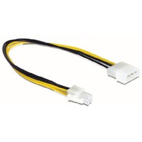 DeLOCK 0.3m P4/Molex 4-pin 0,3 m, Cavo 0,3 m, ATX (4-pin), Molex (4-pin), Nero, Giallo