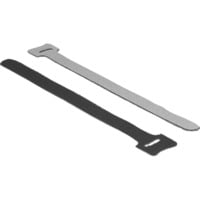 DeLOCK 18687 Velcro Nero 10 pz, Fascette ferma-cavo Nero, Nero, 12 mm, 200 mm, 10 pz