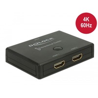 DeLOCK 18749 conmutador de vídeo HDMI Nero, HDMI, Nero, Plastica, 3840 x 2160 Pixel, Cina, 62 mm