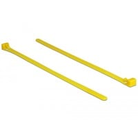 DeLOCK 18759 fascetta Fascetta sganciabile Nylon Giallo 100 pezzo(i), Fascette ferma-cavo giallo, Fascetta sganciabile, Nylon, Giallo, 20 cm, 7,5 mm, 100 pezzo(i)