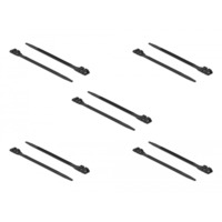 DeLOCK 18889 fascetta Fascetta sganciabile Nylon Nero 10 pezzo(i), Fascette ferma-cavo Nero, Fascetta sganciabile, Nylon, Nero, V2, -40 - 85 °C, 25 cm