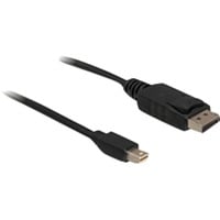 DeLOCK 1m Displayport Cable mini DisplayPort Nero, Cavo Nero, 1 m, mini DisplayPort, Displayport, Nero, Oro, 10,8 Gbit/s