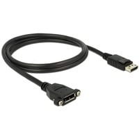 DeLOCK 1m M-F DisplayPort Nero, Cavo Nero, 1 m, DisplayPort, DisplayPort, Maschio, Femmina, 3840 x 2160 Pixel