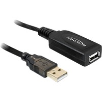 DeLOCK 20m USB 2.0 cavo USB Nero, Cavo di prolunga Nero, 20 m, Maschio/Femmina, Nero