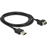 DeLOCK 2m 2xUSB2.0-A cavo USB USB 2.0 USB A Nero Nero, 2 m, USB A, USB A, USB 2.0, Maschio/Femmina, Nero