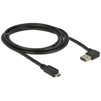 DeLOCK 2m, USB2.0-A/USB2.0 Micro-B cavo USB USB A Micro-USB B Nero Nero, USB2.0-A/USB2.0 Micro-B, 2 m, USB A, Micro-USB B, USB 2.0, Maschio/Maschio, Nero