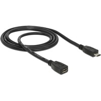 DeLOCK 83248 cavo USB 1 m USB 2.0 Micro-USB B Nero, Cavo di prolunga Nero, 1 m, Micro-USB B, Micro-USB B, USB 2.0, Maschio/Femmina, Nero