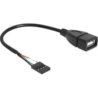 DeLOCK 83291 cavo USB 0,2 m USB A Nero Nero, 0,2 m, USB A, Nero