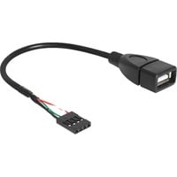 DeLOCK 83291 cavo USB 0,2 m USB A Nero, Adattatore Nero, 0,2 m, USB A, Nero