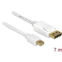 DeLOCK 83485 cavo DisplayPort 7 m Mini DisplayPort Bianco, Adattatore bianco, 7 m, Mini DisplayPort, DisplayPort, Maschio, Maschio, 3840 x 2160 Pixel