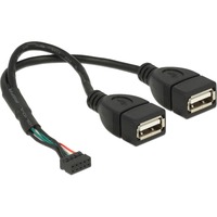 DeLOCK 84933 cavo USB 0,2 m USB 2.0 2 x USB A Nero Nero, 0,2 m, 2 x USB A, USB 2.0, 480 Mbit/s, Nero