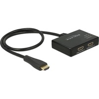 DeLOCK 87700 ripartitore video HDMI 2x HDMI, Splitter HDMI Nero, HDMI, 2x HDMI, Nero, 0,6 m, 3840 x 2160