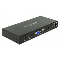 DeLOCK 87732 convertitore video 3840 x 2160 Pixel, Switch HDMI 3840 x 2160 Pixel, 1920 x 1080,3840 x 2160 Pixel, 3840 x 2160 Pixel, Nero, Metallo, HDMI/RJ-45