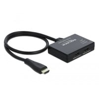 DeLOCK 87747 ripartitore video HDMI 2x HDMI Nero, HDMI, 2x HDMI, 3840 x 2160 Pixel, Nero, Plastica, 4K Ultra HD