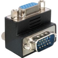DeLOCK Adapter VGA male/female right angled VGA 15pin Nero, Adattatore Nero, VGA 15pin, VGA 15pin, Nero