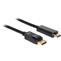 DeLOCK Cable Displayport > HDMI m/m 2m Nero, Cavo Nero, 2 m, Nero, Maschio/Maschio, Displayport/HDMI