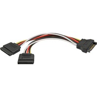 Image of Cable Power SATA 15pin > 2x SATA HDD – straight 0,15 m