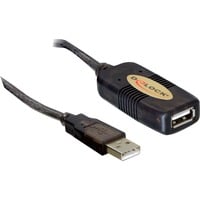 DeLOCK Cable USB 2.0, 5m cavo USB Nero, Cavo di prolunga Nero, 5m, 5 m, Maschio/Femmina, Nero