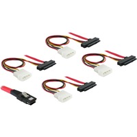 DeLOCK Cable mini SAS 36pin to 4x SAS 29pin cavo SCSI Rosso 0,5 m rosso, Rosso, 0,5 m, Mini SAS 36pin/4 SAS 29pin + 5¼” Power