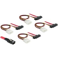 DeLOCK Cable mini SAS 36pin to 4x SAS 29pin cavo SCSI Rosso 0,5 m, Adattatore rosso, Rosso, 0,5 m, Mini SAS 36pin/4 SAS 29pin + 5¼” Power