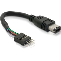 DeLOCK FireWire Cable 0,016 m Nero, Cavo Nero, Nero, Maschio/Maschio, 0,016 m