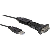 DeLOCK USB2.0 to serial Adapter DB9, Adattatore Nero, USB 2.0, DB9
