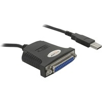 DeLOCK USB 1.1 parallel adapter cavo parallelo 0,8 m Nero, USB 1.1, DB25, 0,8 m