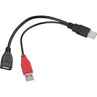 DeLOCK USB data / power cable cavo USB, Cavo a Y Nero/Rosso