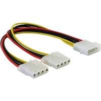DeLOCK Y-Cable Power > 2x 4pin Molex 0,11 m, Cavo 0,11 m, Molex (4-pin), Molex (4-pin)