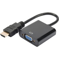 Digitus Convertitore HDMI - VGA, Adattatore Nero, VGA (D-Sub), 1920 x 1080 Pixel, 1080p, 165 MHz, Nero, Cina