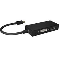 IB-AC1032 Mini DisplayPort DVI-D + VGA (D-Sub) + HDMI Nero