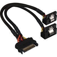 Sharkoon 15Pin SATA > 2x 15Pin SATA, Cavo a Y Nero