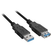 Sharkoon 1m, 2xUSB3.0-A cavo USB USB 3.2 Gen 1 (3.1 Gen 1) USB A Nero Nero, 2xUSB3.0-A, 1 m, USB A, USB A, USB 3.2 Gen 1 (3.1 Gen 1), Maschio/Femmina, Nero