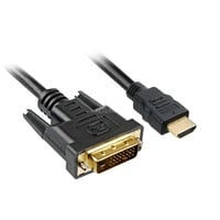 Sharkoon 2m, HDMI/DVI-D Nero Nero, HDMI/DVI-D, 2 m, HDMI, DVI-D, Maschio, Maschio, 1920 x 1080 Pixel