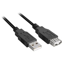 Sharkoon 4044951015399 cavo USB 0,5 m USB 2.0 USB A Nero, Cavo di prolunga Nero, 0,5 m, USB A, USB A, USB 2.0, Maschio/Femmina, Nero
