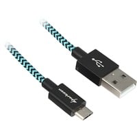 Sharkoon Cavo USB 2.0, connettore USB-A > connettore Micro-USB Nero/Blu chiaro