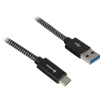 Sharkoon Cavo USB 3.2 Gen 2, connettore USB-A > connettore USB-C Nero/grigio