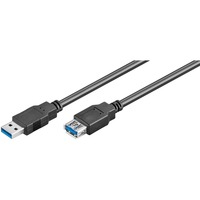 goobay 93998 cavo USB 1,8 m Nero, Cavo di prolunga Nero, 1,8 m, Maschio/Femmina, Nero