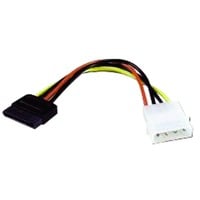 goobay CAK SATA 4P/S-ATA power adapter 0,13 m, Adattatore Nero/Rosso, 0,13 m, Femmina, Femmina, Multicolore